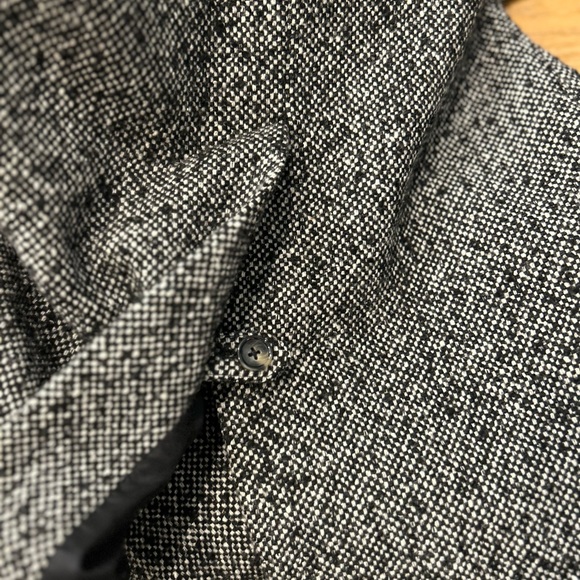Wool Overcoat J Lindeberg Wolger CL Rock Tweed Top Coat with Leather Accents - Picture 14 of 16